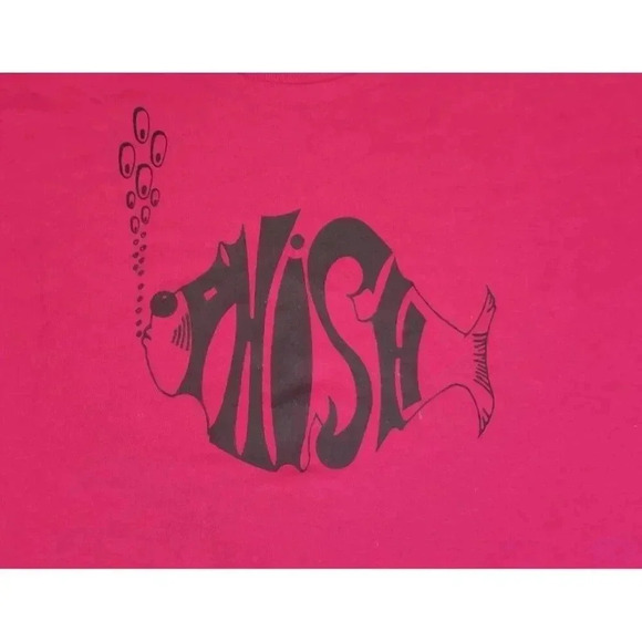 PHISH Vintage 1990s Single Stitch Fruit of the Loom Tag Magenta T-Shirt Adult L - Picture 5 of 9